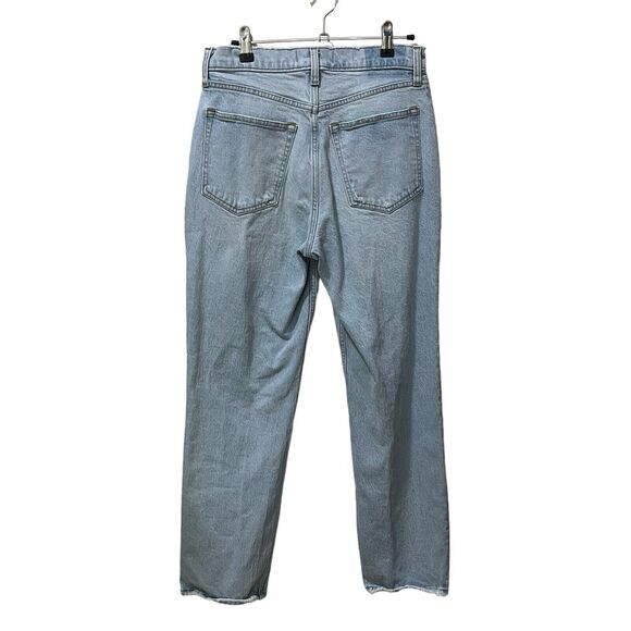 Abercrombie & Fitch 90s Straight Jeans Women’s 29 Short Light Wash Split Hem - Picture 5 of 13